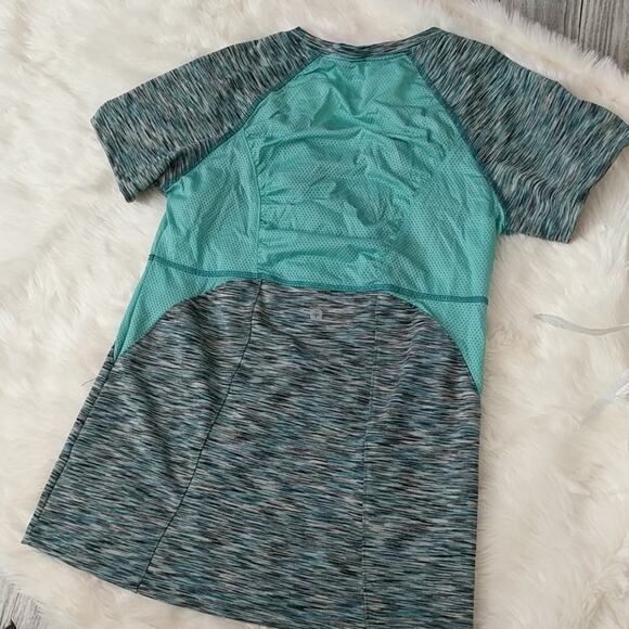 SOYBU Workout Top Athletic Yoga Tee Shirt Breathable Mesh Fitted Green Medium - Picture 7 of 8